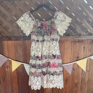 For Love and Lemons floral lace mini dress